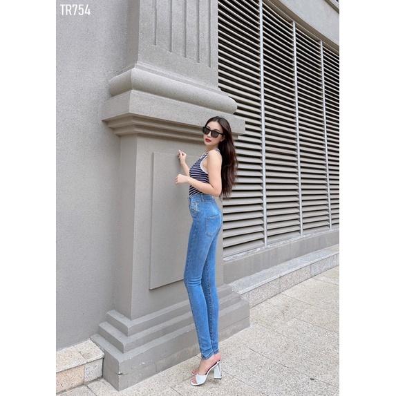 Quần Jeans Nữ Lưng Cao Co Giãn Siêu đẹp