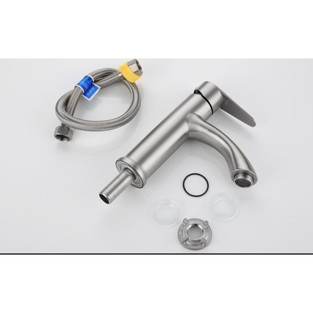 Vòi Rửa Mặt Lavabo Lạnh INOX 304 vòi dài thiết kế tinh tế đẹp mắt