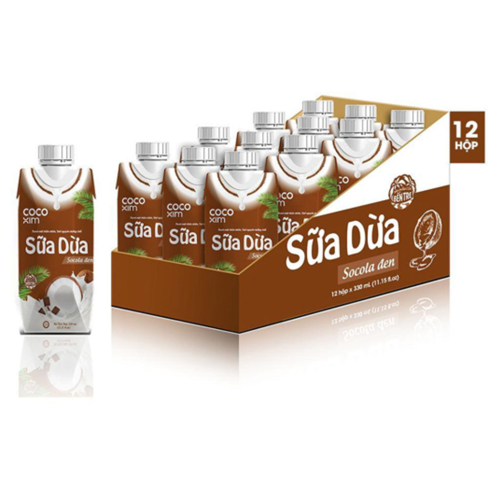 Thùng 12 hộp sữa dừa Cocoxim Socola 330ml/hộp