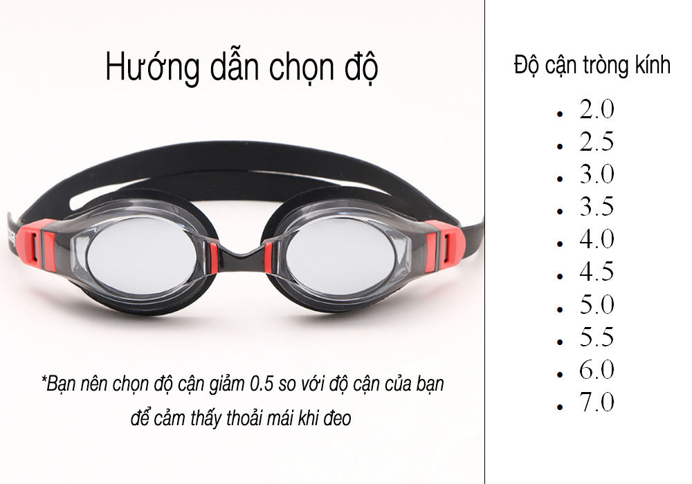 Kính Bơi Cận Từ 2 Đến 7 Độ Kính Bơi Người Cận Dây Đeo Êm Ái Chông Sương Thời Trang Cleacco SG1670 Boro Sport