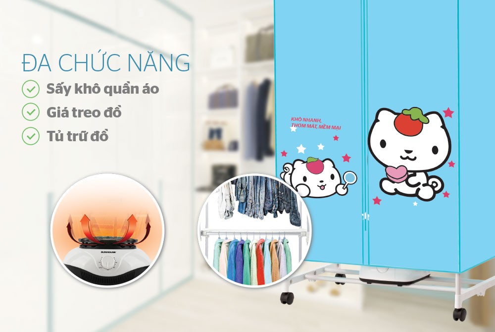 Máy sấy quần áo Sunhouse SHD2702 - Hàng chính hãng