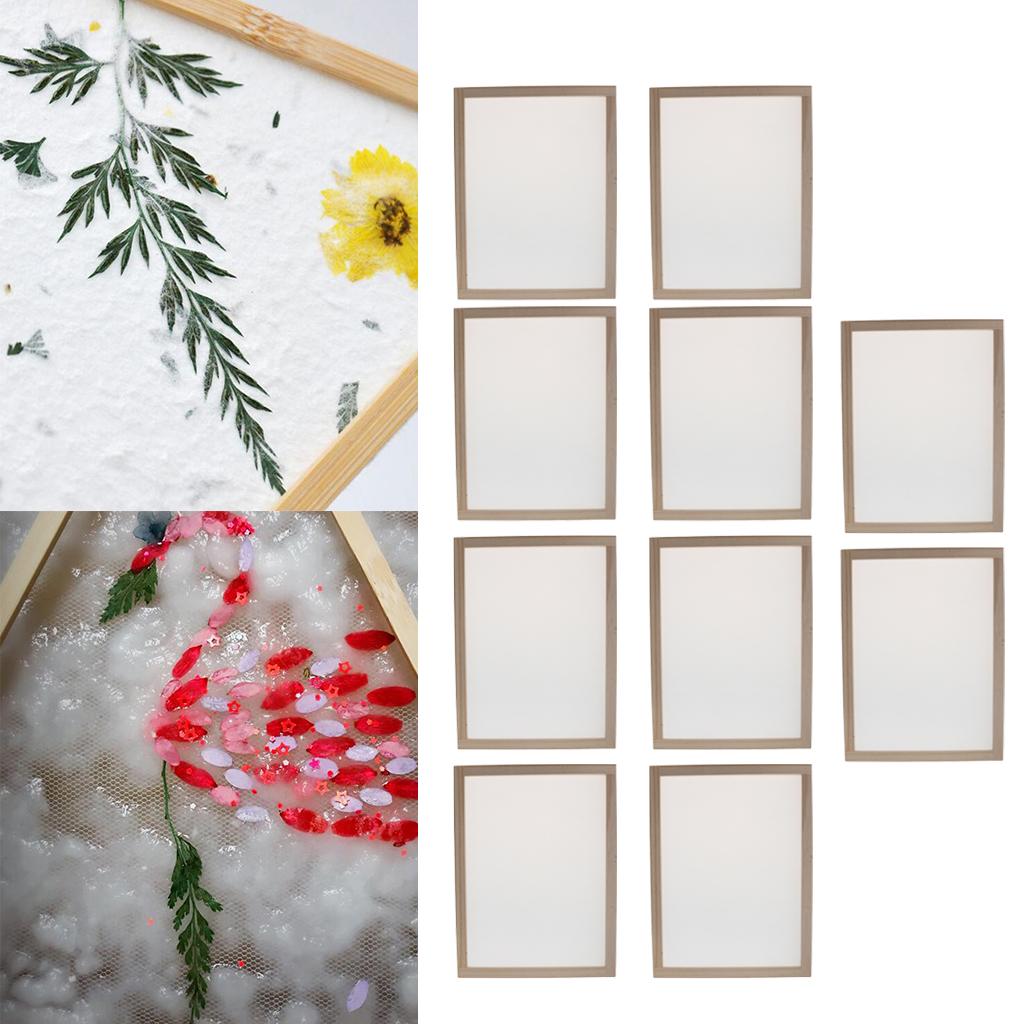 10 Bộ Cổ Làm Giấy Phương Pháp Bằng Gỗ Làm Giấy Thủ Công Papermaking Khuôn Mẫu Khung Màn Hình 30X40 Cm Cho tự L