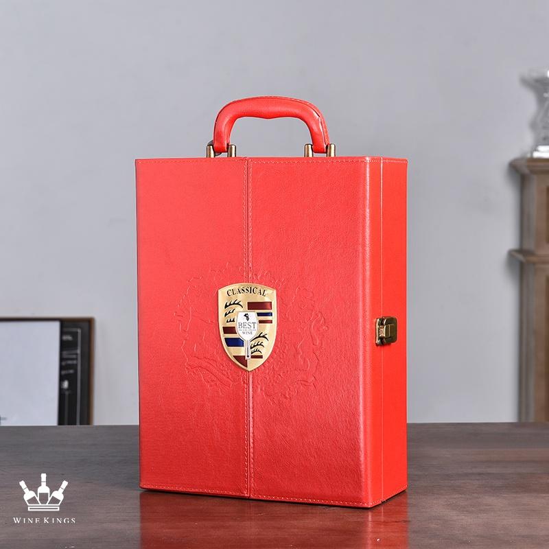 Hộp rượu vang, hộp đựng rượu vang - Da đôi Ferrari