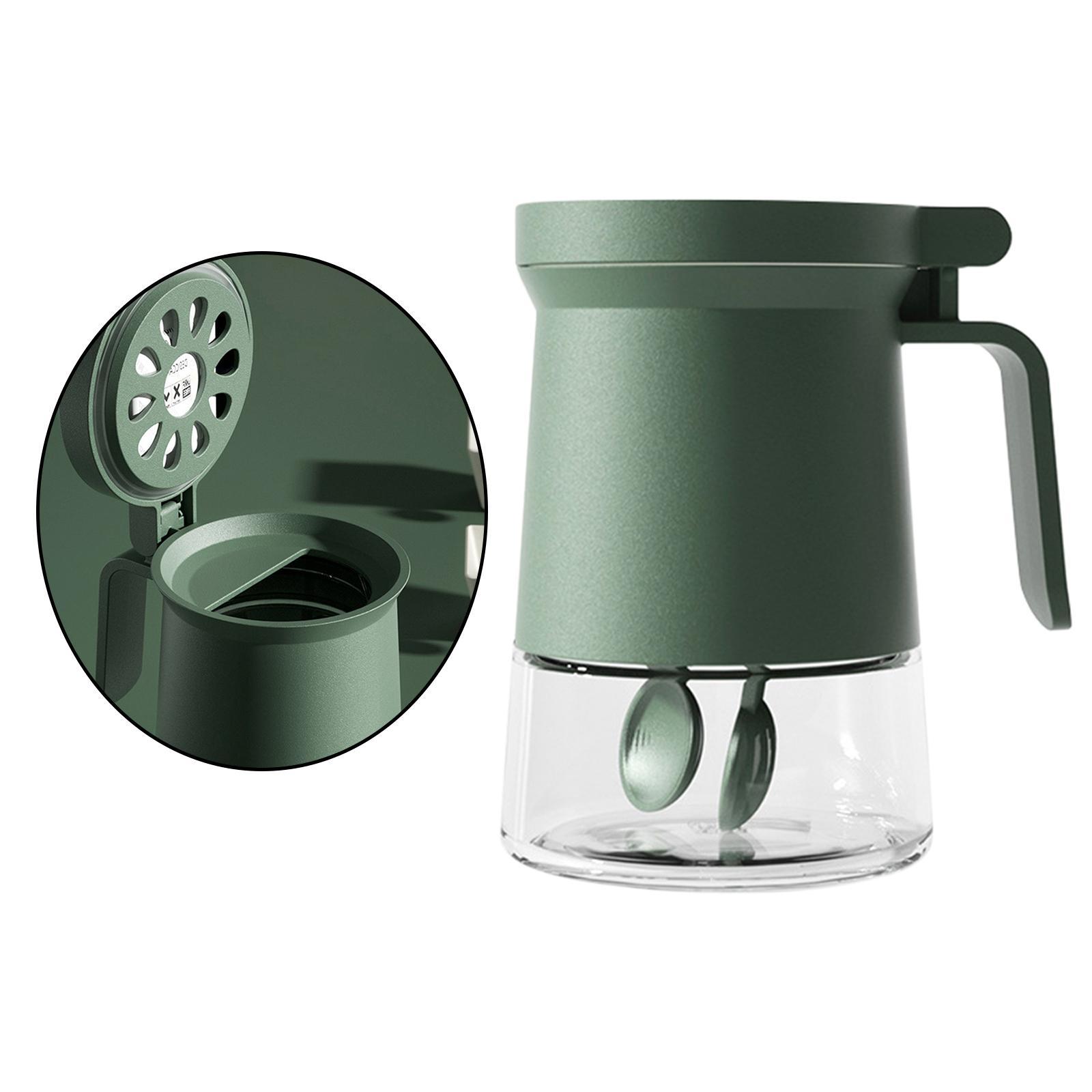 Storage Jar Container Glass with Lid Airtight for Household Kitchen Tool Green