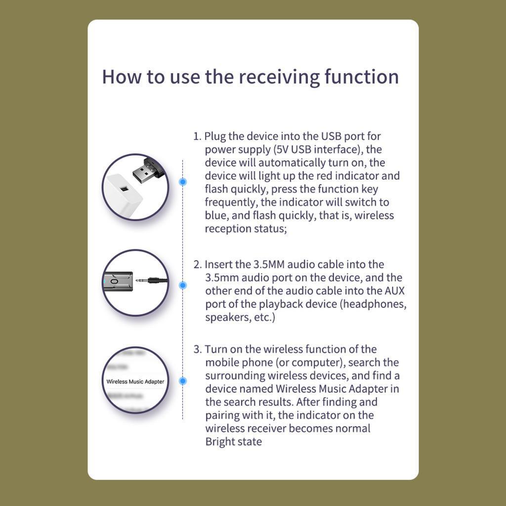 USB Adapter Dongle 5.0 Music Audio Receiver Transmitter