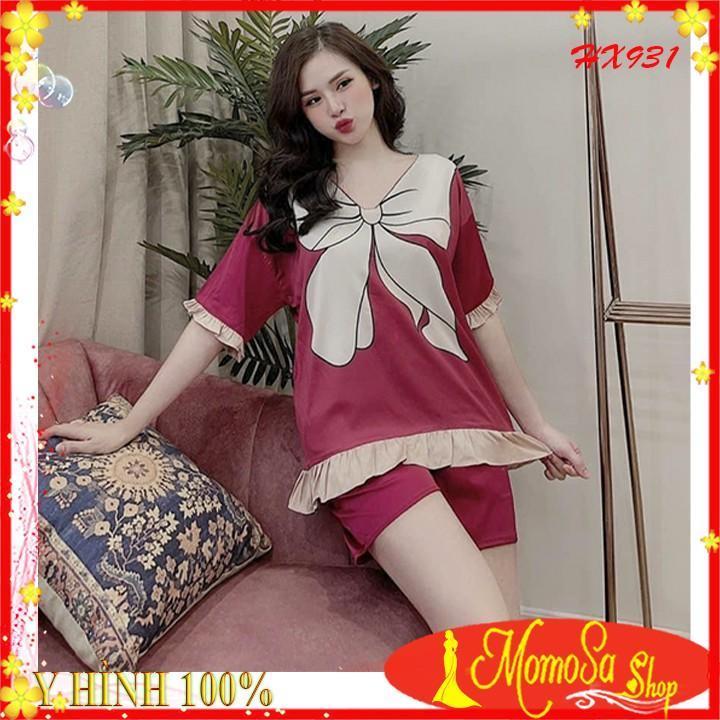 Bộ Đùi Nữ ️ Đồ Bộ Đùi Nữ Cộc Tay Lụa Satin Đẹp Mặc Ngủ Mềm Mịn