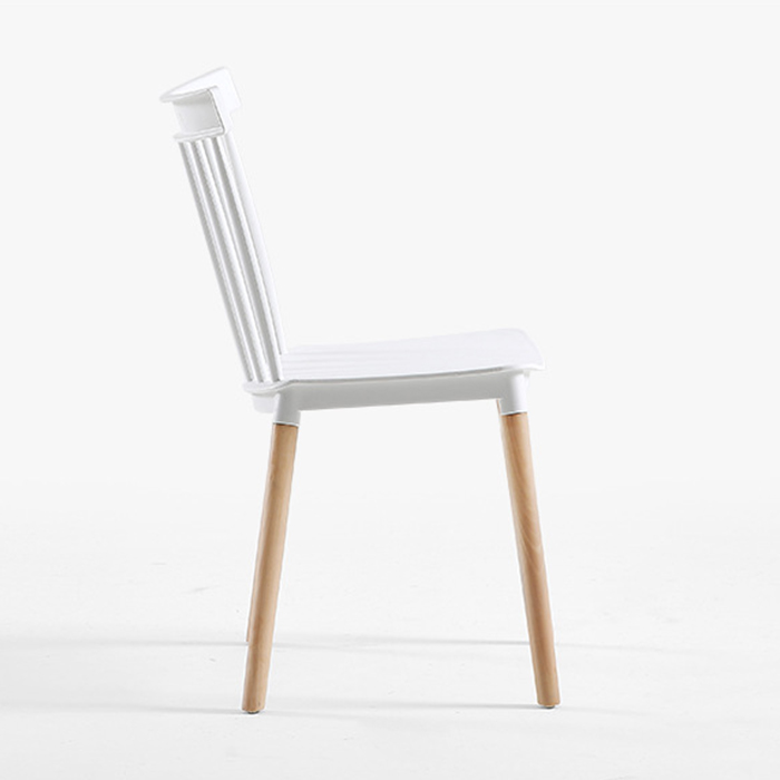 Ghế nhựa chân gỗ dựa lưng thoải mái - Ghế ăn gia đình ghế ngồi coffee, bàn trà decor phòng ăn đẹp