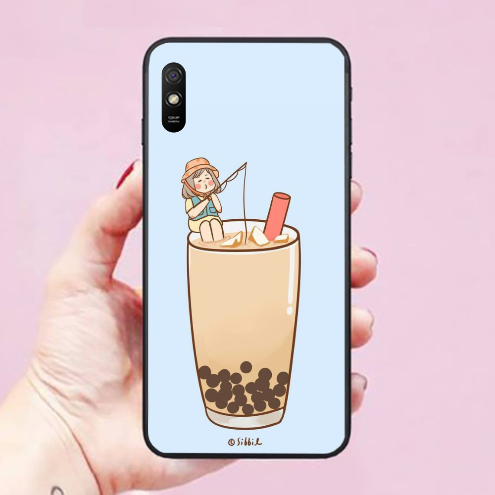 Ốp lưng điện thoại dành cho Xiaomi Redmi 9A Hình Ly Trà Sữa