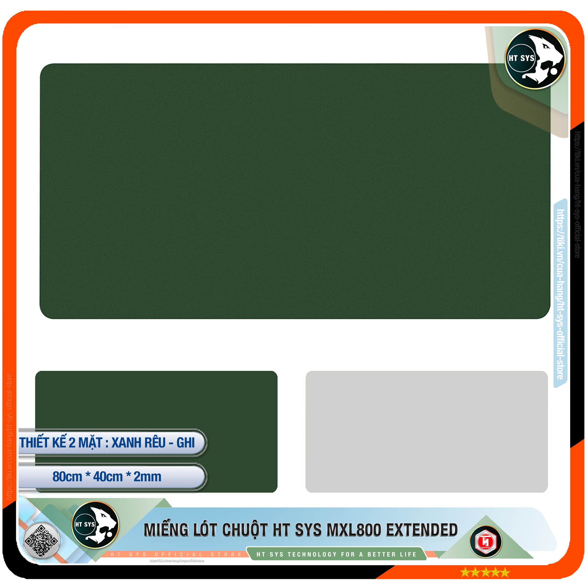 Miếng Lót Chuột HT SYS Desk Pad 80x40 - Hàng Chính Hãng