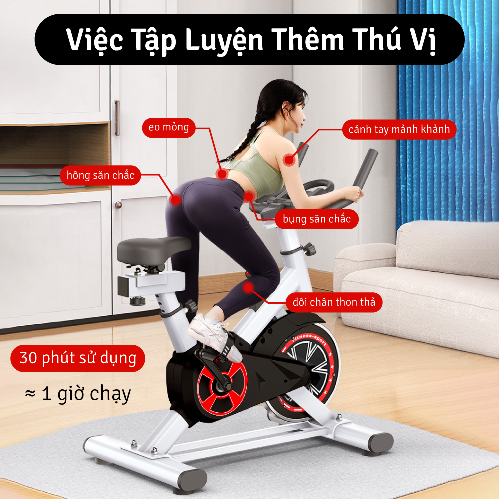 Xe đạp tập thể dục, Xe đạp thể thao,Xe đạp thể dục trong nhà có đồ hồ hiển thị quãng đường, calo tiêu thụ, giảm mỡ, săn chắc cơ thể (hàng nhập khẩu)