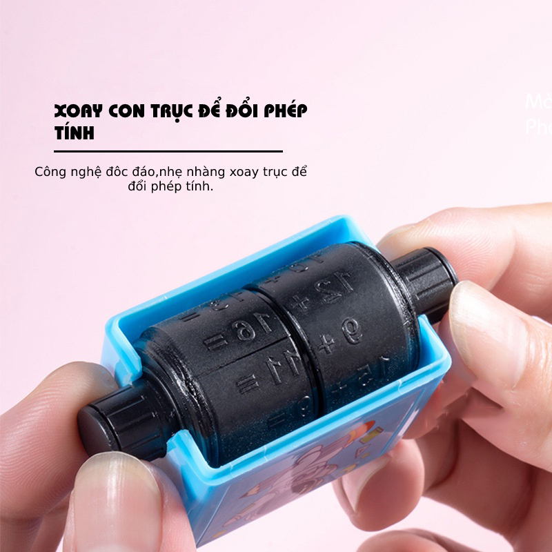 Máy in con lăn tạo phép tính cộng trừ ra bài tập cho bé học toán tiểu học phạm vì 100 kèm lọ mực