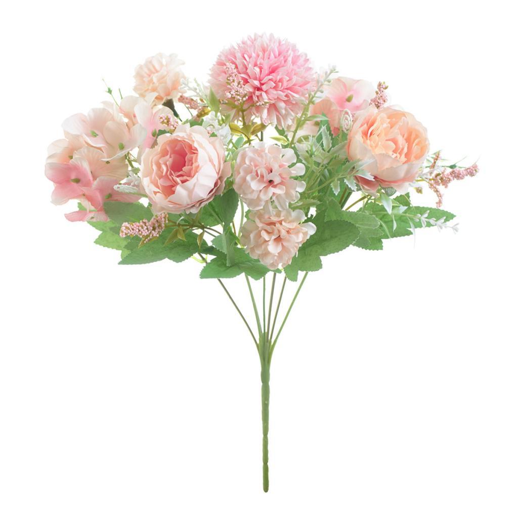 2Pcs 7 Head Artificial Fake Peony Flower Bouquet for Home Garden Wedding