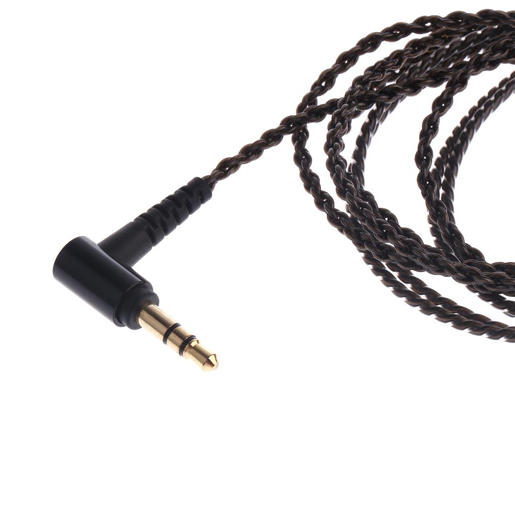3.5mm MMCX Audio Cable Repair Braided Cord for Shure se215/se425/se535 Black