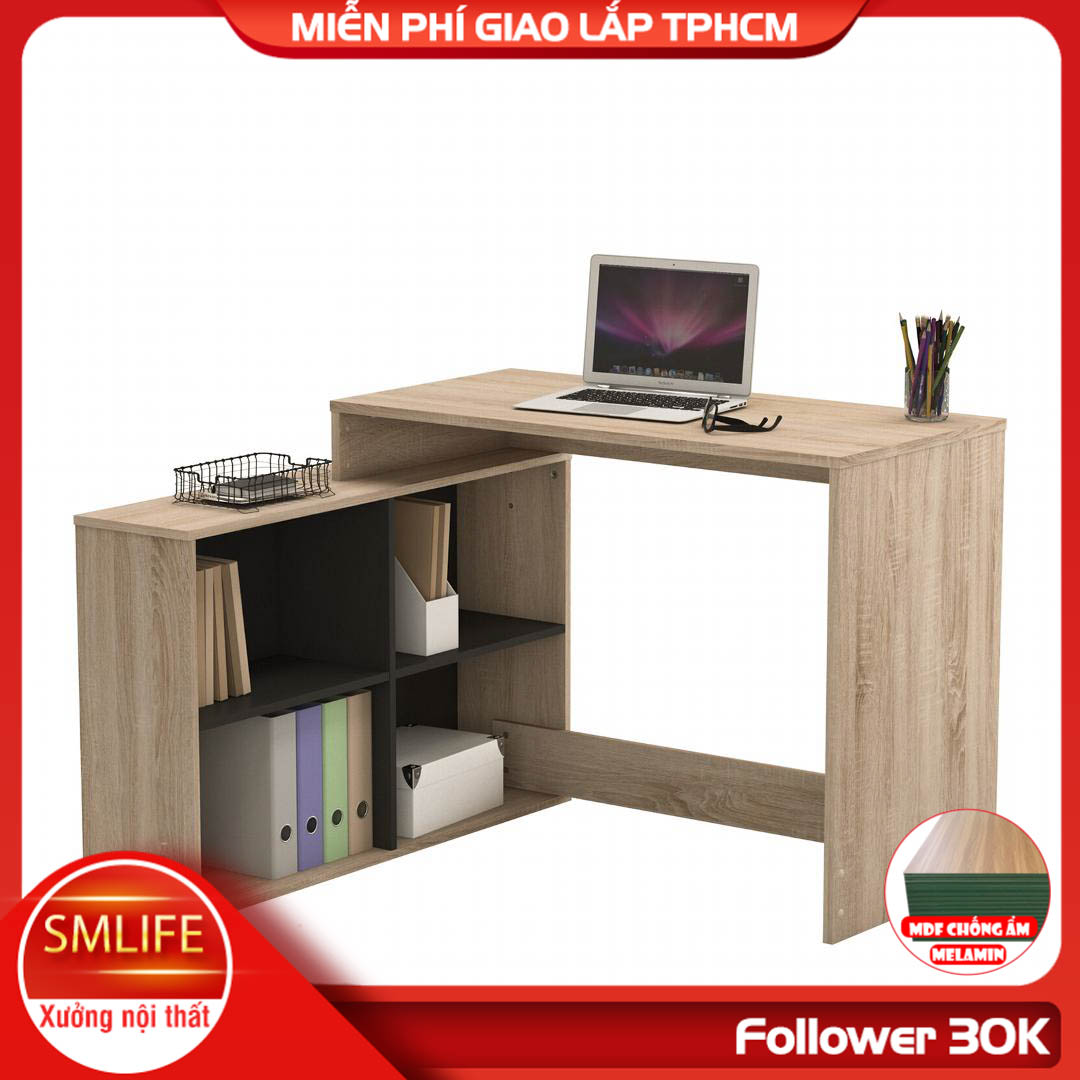 Bàn vi tính chữ L bằng gỗ công nghiệp MDF SMLIFE Dolley