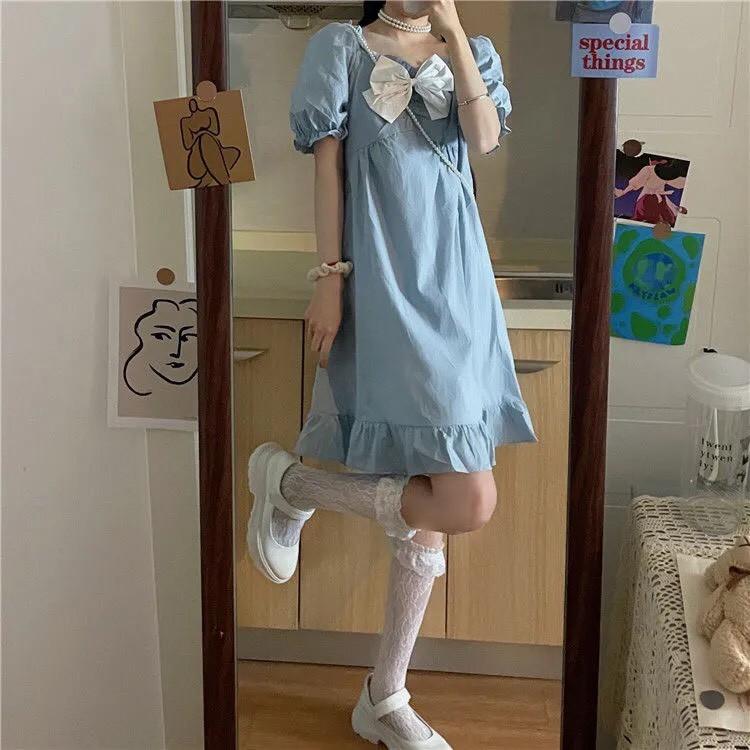 Đầm tiểu thư phối nơ dễ thương