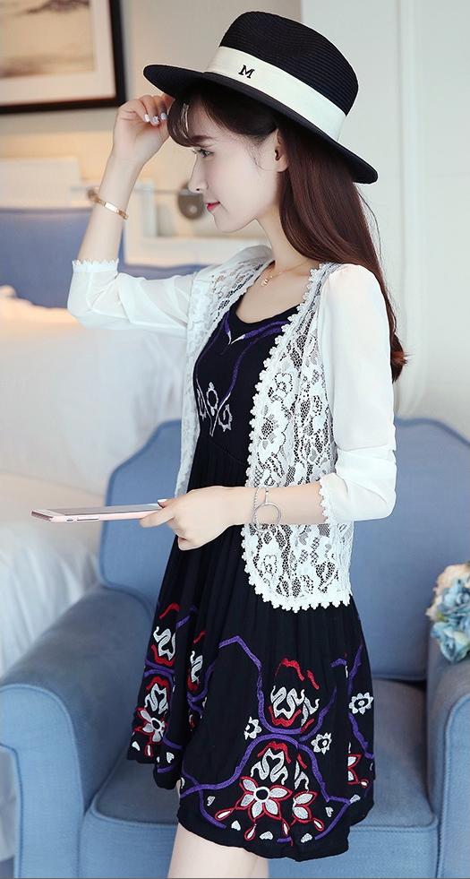 Áo khoác ren tà ngắn 05 C053