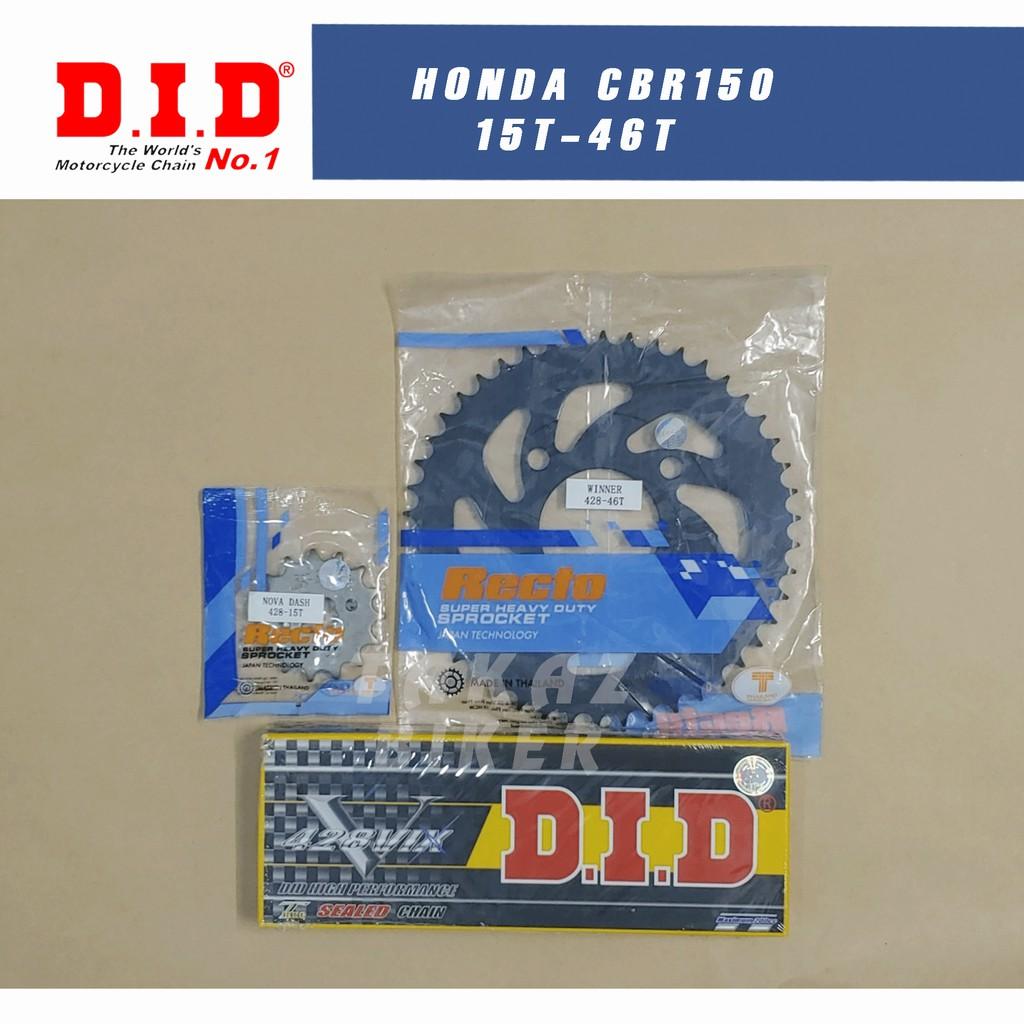B3 Nhông Sên Dĩa 15T x 46T Recto xe Honda CBR 150 - Sên VIX - TFX Phốt Cao Su PKN