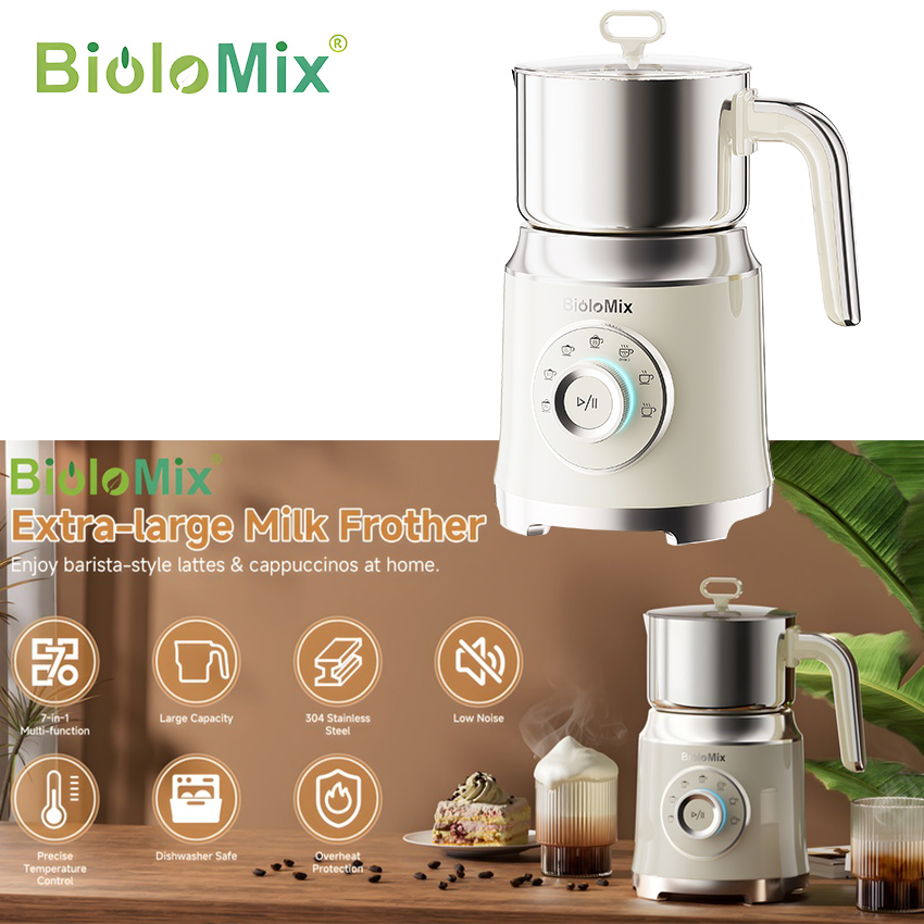 Máy tạo bọt sữa đa năng chuyên nghiệp 7 trong 1. Thương hiệu Mỹ cao cấp Biolomix - BMF201. Hàng chính hãng