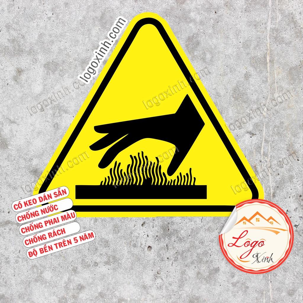 LOGO TEM STICKER BIỂN CẢNH BÁO CẨN THẬN BỎNG TAY, HOT SURFACE CAUTION BURN HAZARD- BIỂN CẢNH BÁO AN TOÀN LAO ĐỘNG