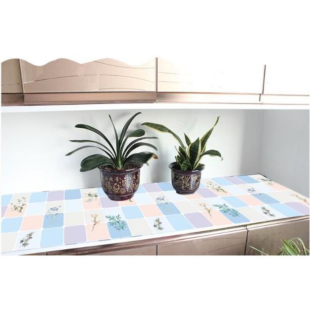 Decal dán bếp tráng nhôm cách nhiệt - Cỏ lá xanh