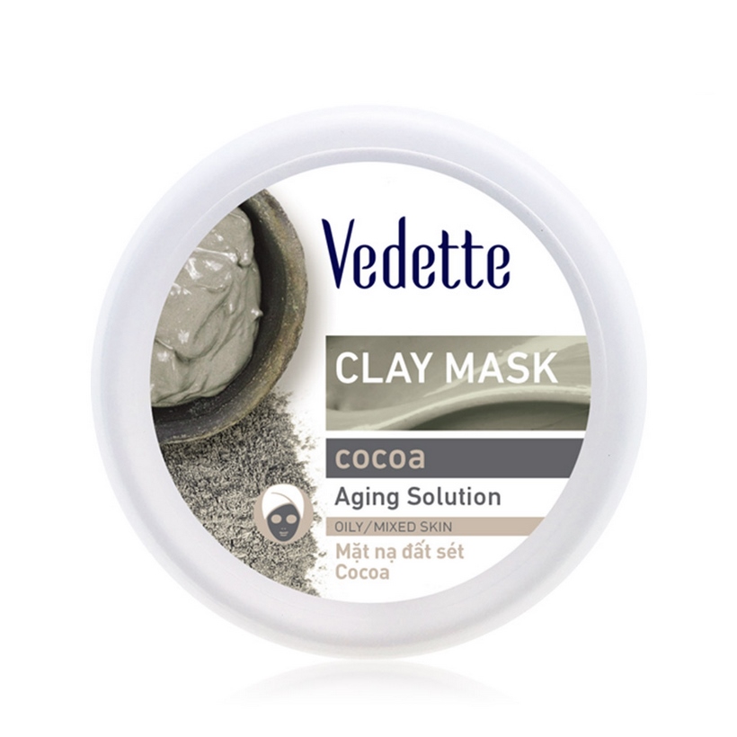 Mặt nạ đất sét bùn non Sạch Sâu Dịu Nhẹ Vedette Spa Series Clay Mask Cocoa hũ 145g