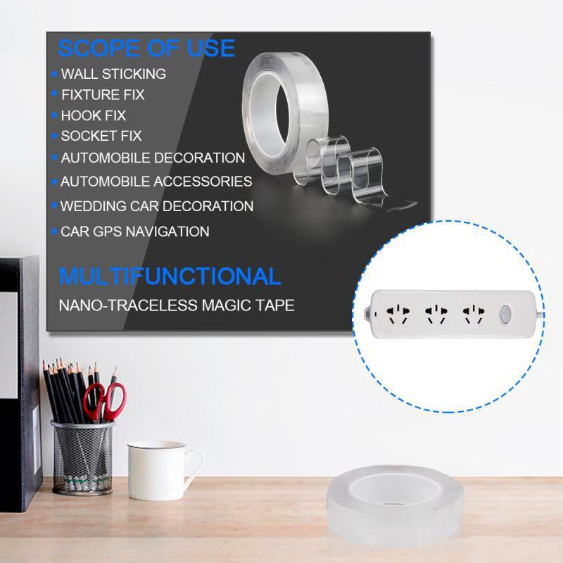 Băng Keo Siêu Dính Ma Thuật NANO 2 Mặt Trong Suốt - Dán Trên Mọi Bề Mặt, Mọi Chất Liệu (Cuộn 3M)