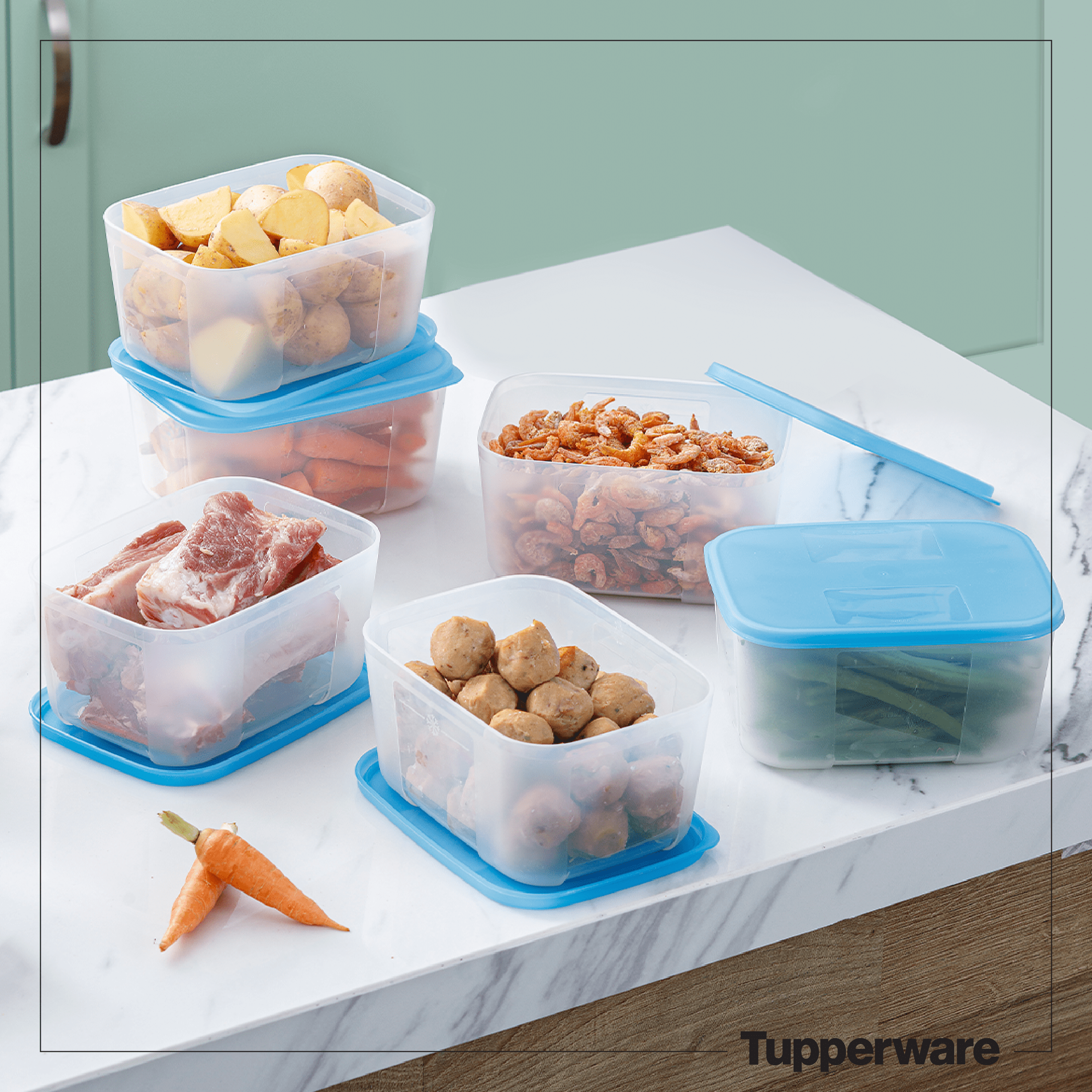 Bộ Hộp Tupperware Trữ Đông Freezermate 650ml (6 Hộp) - Hàng Chính Hãng