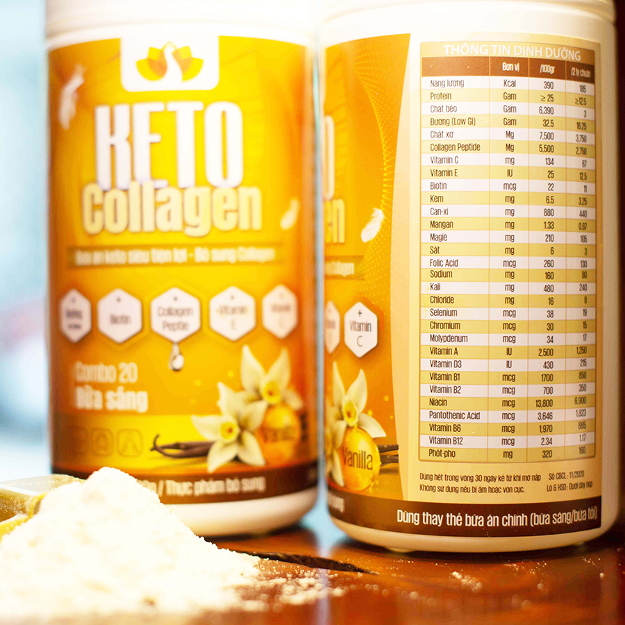 Combo 2 hộp Keto Collagen Bữa ăn Keto hỗ trợ GIẢM CÂN SIÊU TIỆN LỢI cho người thực hành Keto và người muốn giảm cân