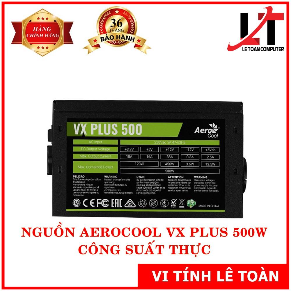 NGUỒN AEROCOOL VX PLUS 500W CÔNG SUẤT THỰC- Hàng Chính Hãng