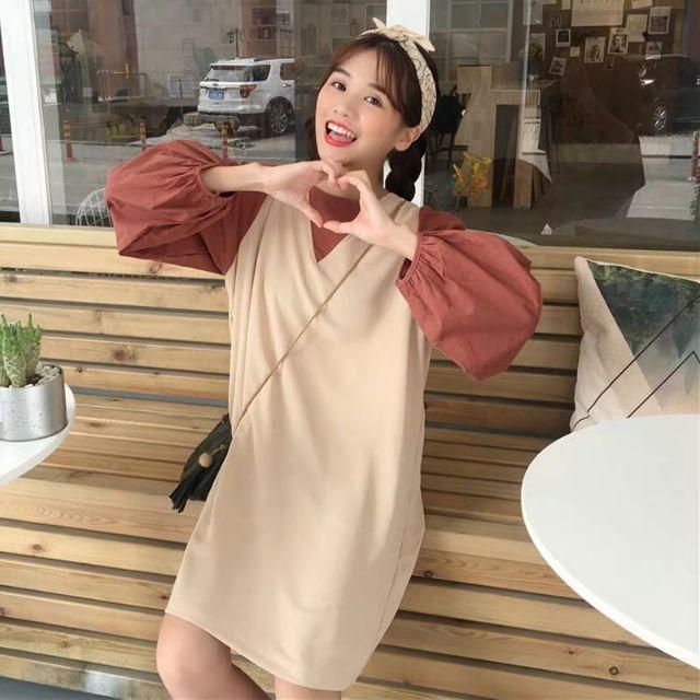 Đầm dáng suông tay phồng Quảng Châu