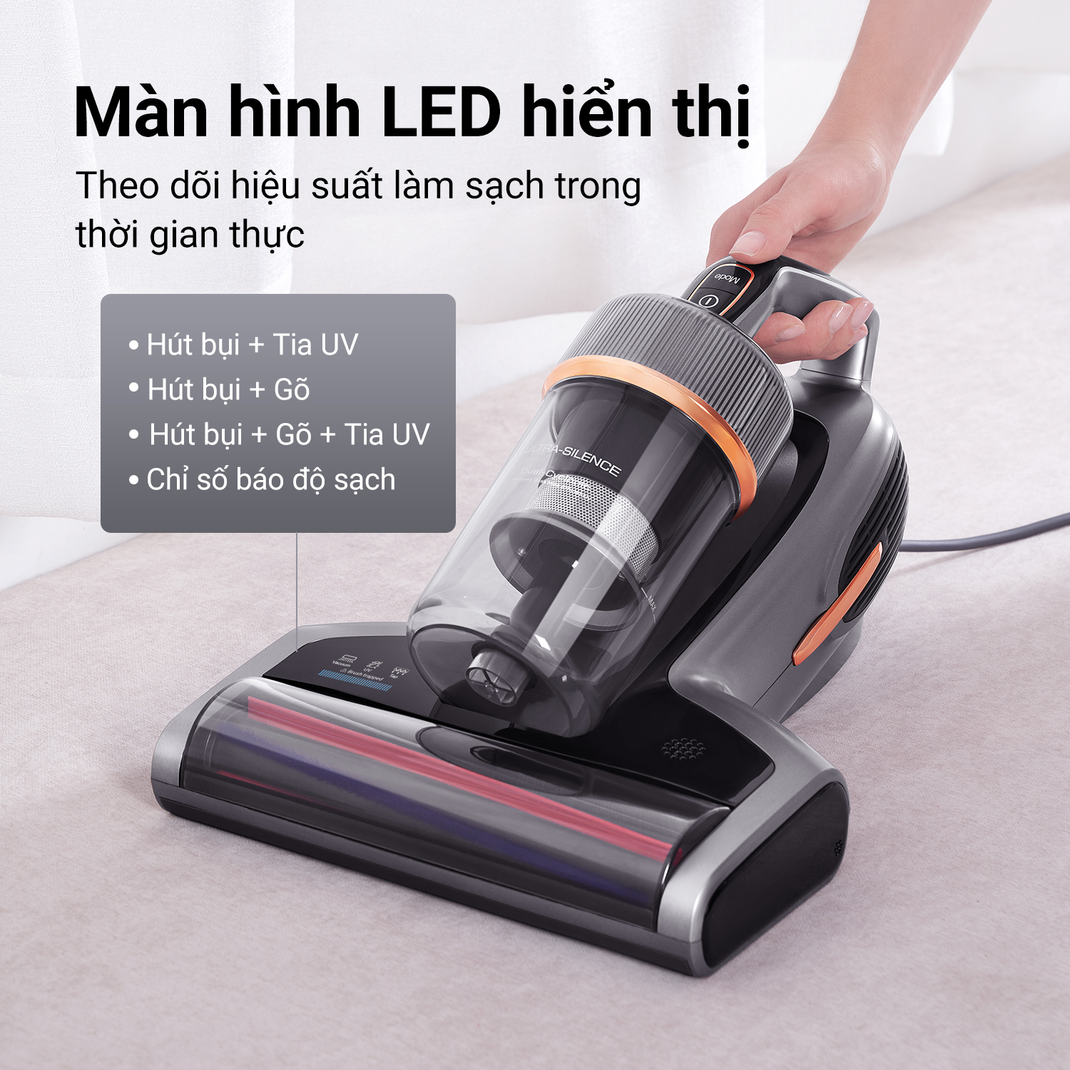 Máy Hút Bụi Giường Nệm Gia Nhiệt 60 độ Thế Hệ Mới JIMMY BX7 Pro 700W 16kPa Tia UV Sóng Siêu Âm Diệt Khuẩn 99,9% - Hàng Chính Hãng - Bảo Hành 12 Tháng