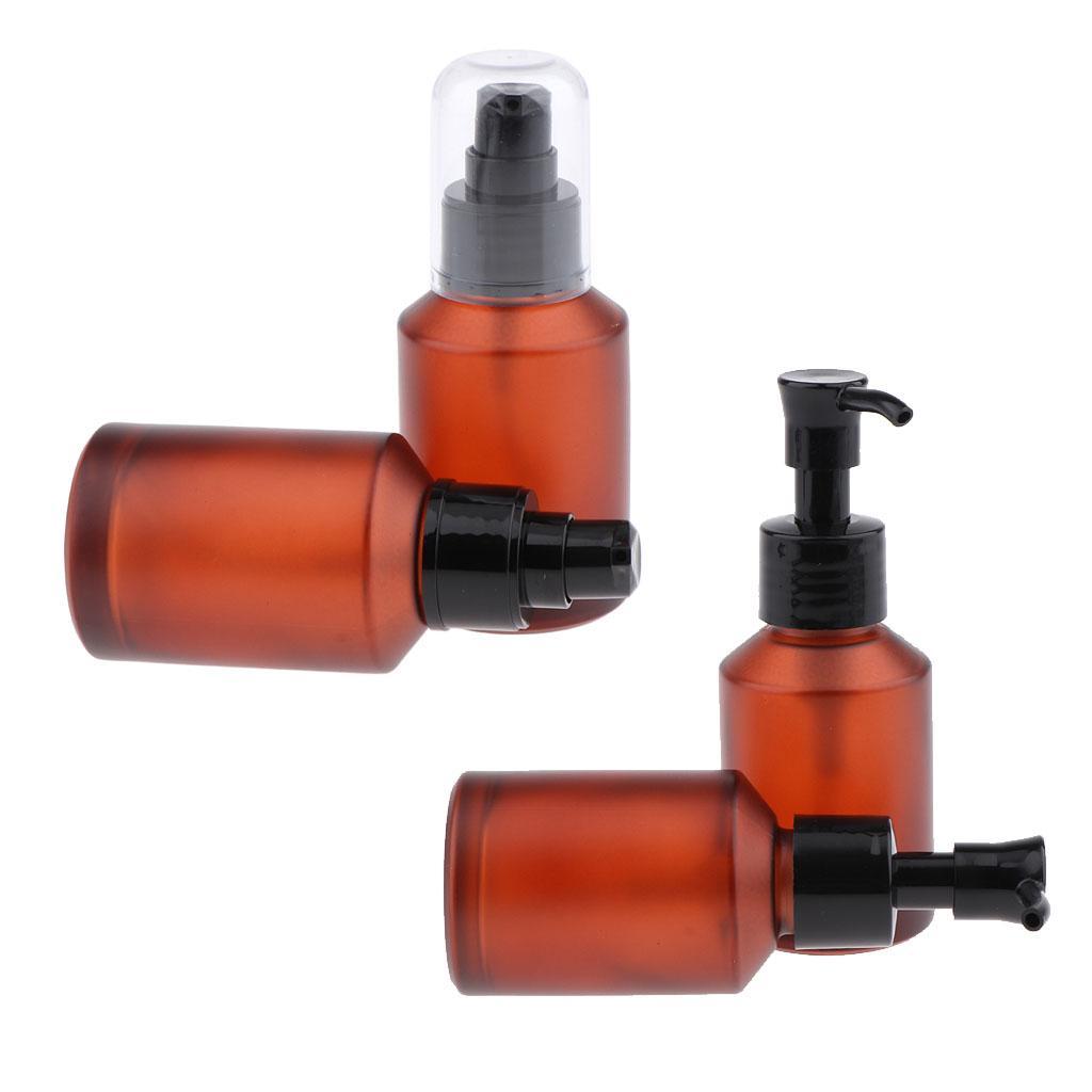 4pcs Travel Refillable Makeup Pump Bottles Lotion Serum Dispensers 60/100ml