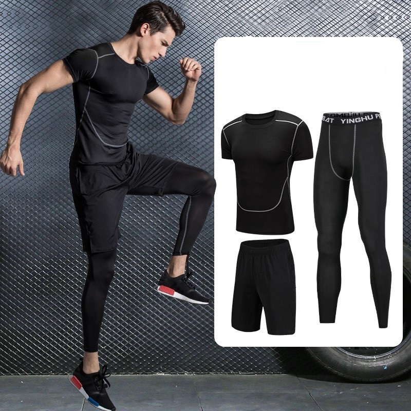 Set 2 in 1 Quần đùi gym nam, Quần legging nam, Quần tập gym nam - Thích hợp tập gym, đá bóng, chạy bộ, bóng rổ hoặc giữ ấm cơ thể - Quần tập gym nam chất liệu thun lạnh cao cấp ôm body (SP005)