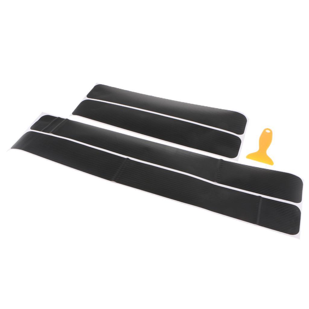 4x   3D   Carbon   Fiber   Black   Car   Door   Sill   Scuff   Plate   Anti   Scratch   Trim   Sticker