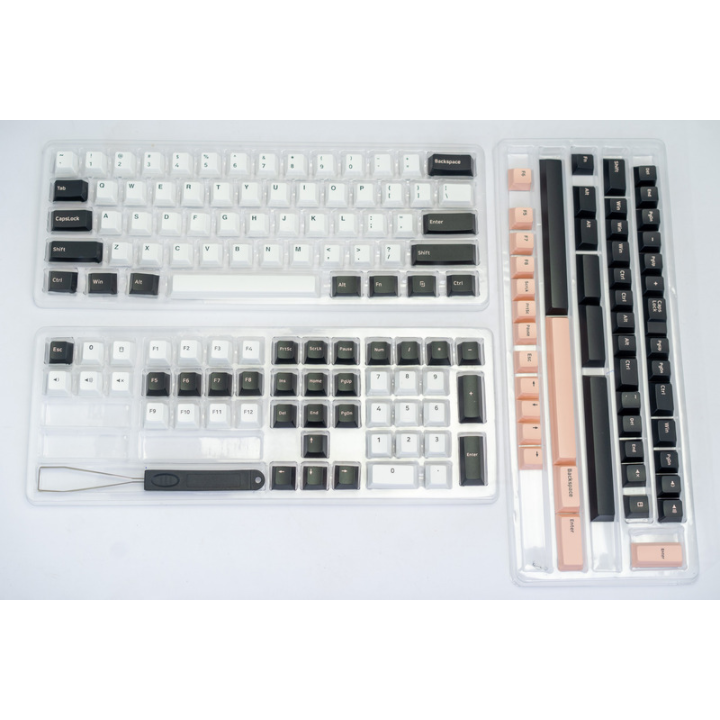 Bộ Keycaps E-Dra White Olivia PBT Doubleshot 1.5mm - Cherry Profile - 166 nút tương thích mọi Layout (Hồng-Trắng) EKC7102