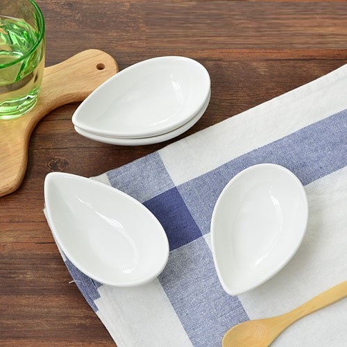 Bát sứ ăn dặm hình giọt nước trắng 120ml