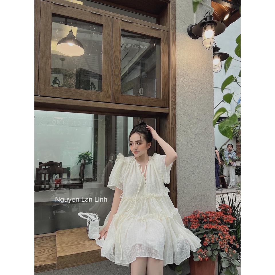 ĐẦM ĐI CHƠI, ĐẦM BABYDOLL TẦNG NƠ TAY NGẮN CỔ KIỂU CỰC XINH LUN Ạ