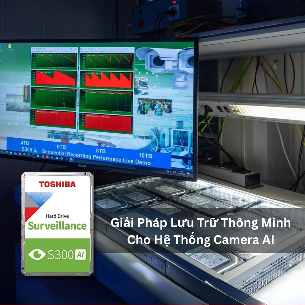 Ổ cứng đầu ghi camera HDD Toshiba 3.5" S300 AI 24x7 7200rpm SATA Hàng Chính Hãng - TSB Storage