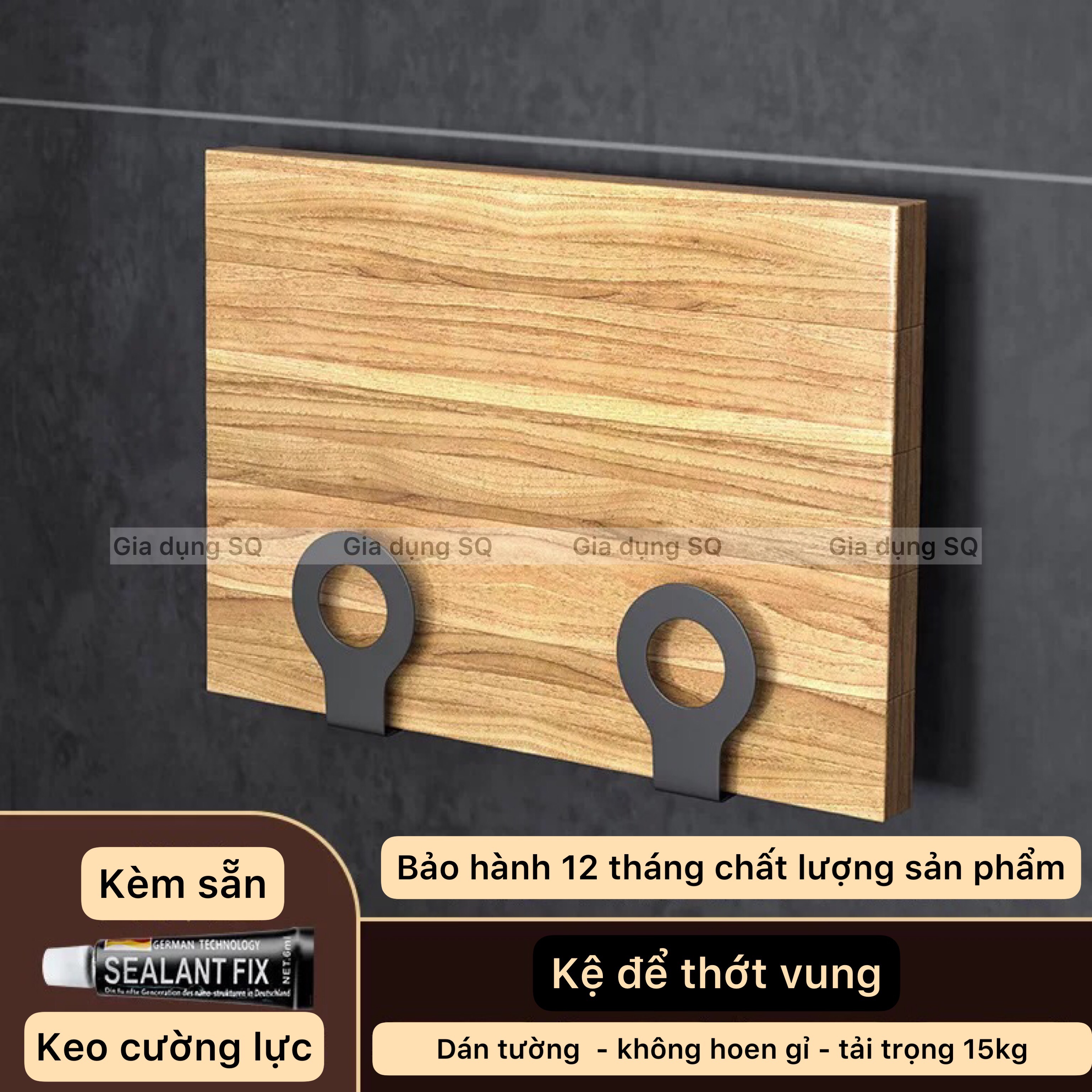 Bộ kệ nhà bếp dán tường inox Sơn tĩnh điện màu đen gồm để gia vị, chén bát đĩa, dao đũa, vung thớt, móc treo muỗng, dụng cụ bếp