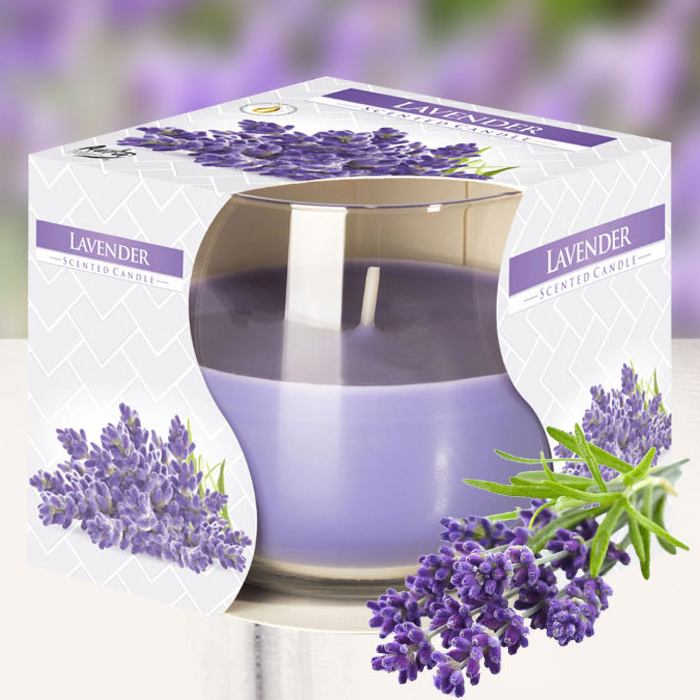 Ly nến thơm tinh dầu Bispol Lavender 100g QT024458 - hoa oải hương