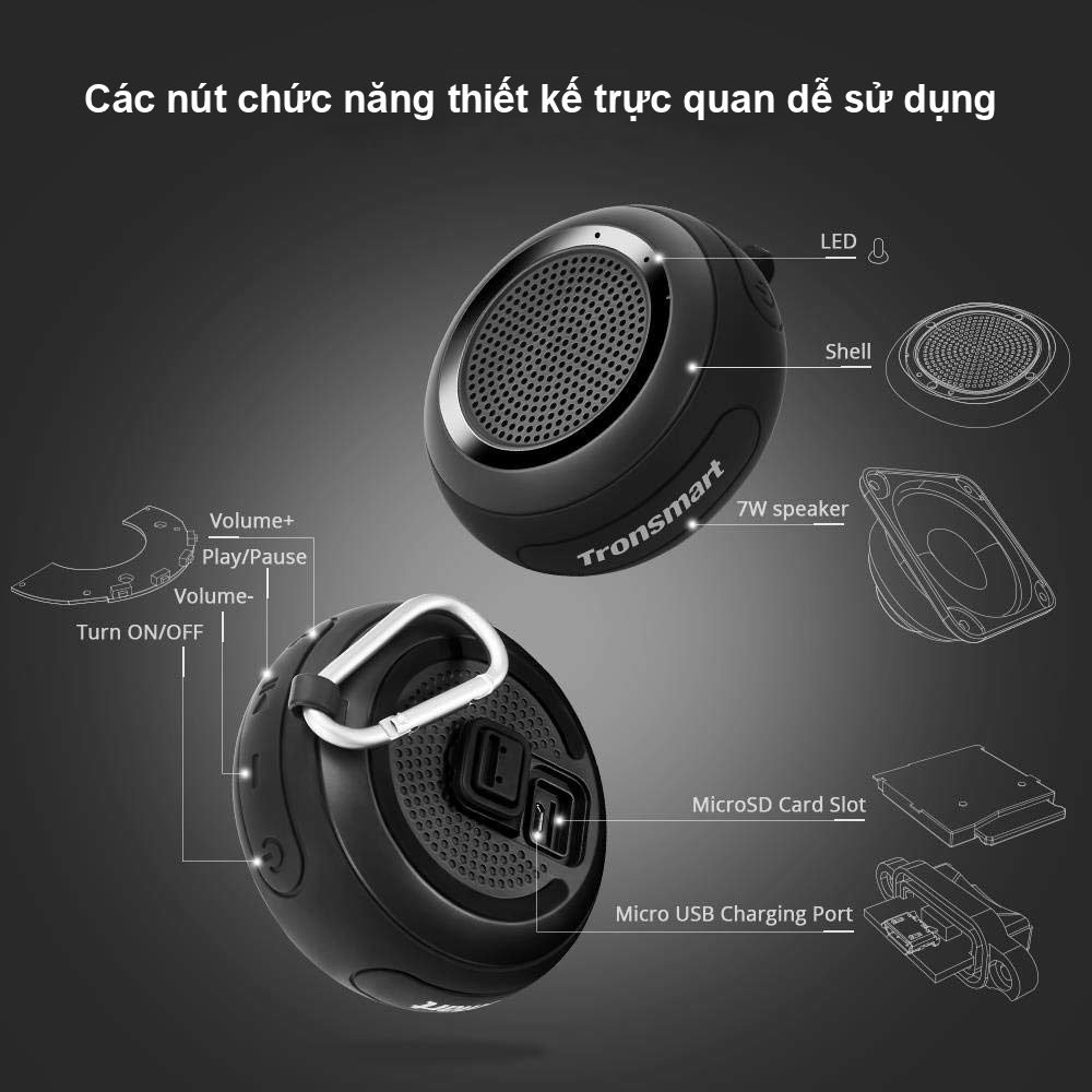 Loa Bluetooth 4.2 chống thấm nước Tronsmart Element Splash 7W TM-244773 - Hàng chính hãng