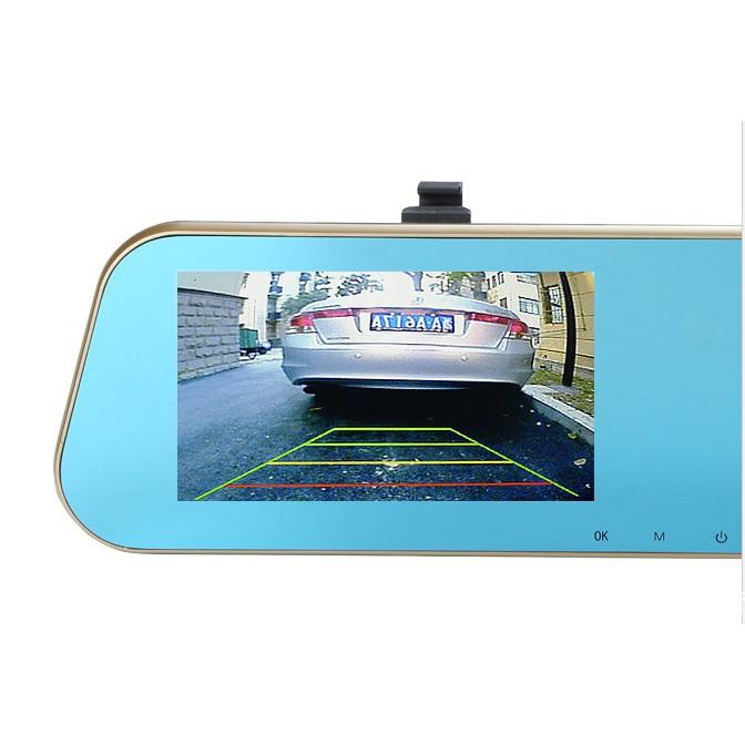 Camera hành trình tích hợp kính chiếu hậu và camera lùi Led