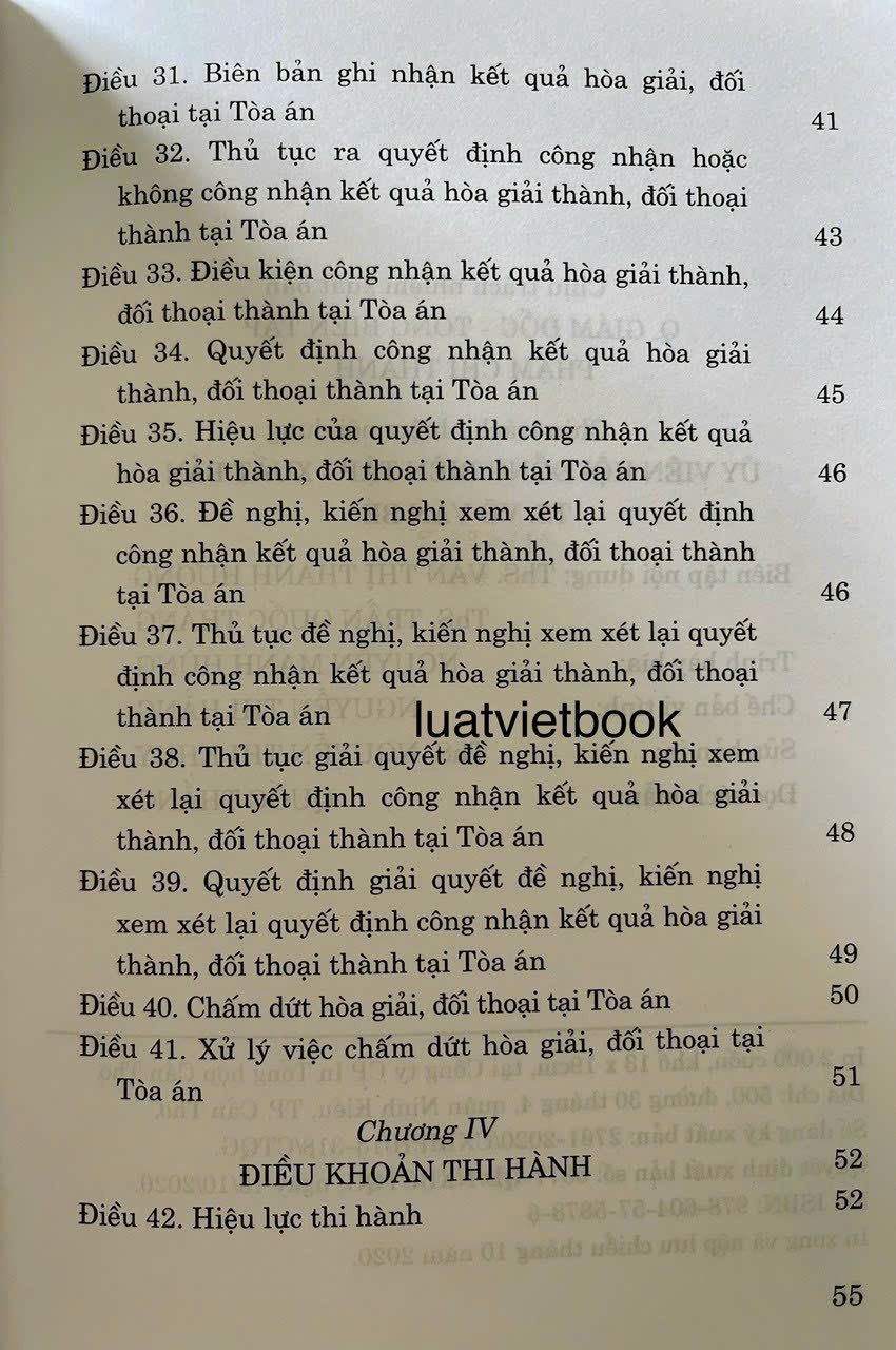 Luật Hoà Giải, Đối Thoại Tại Toà Án