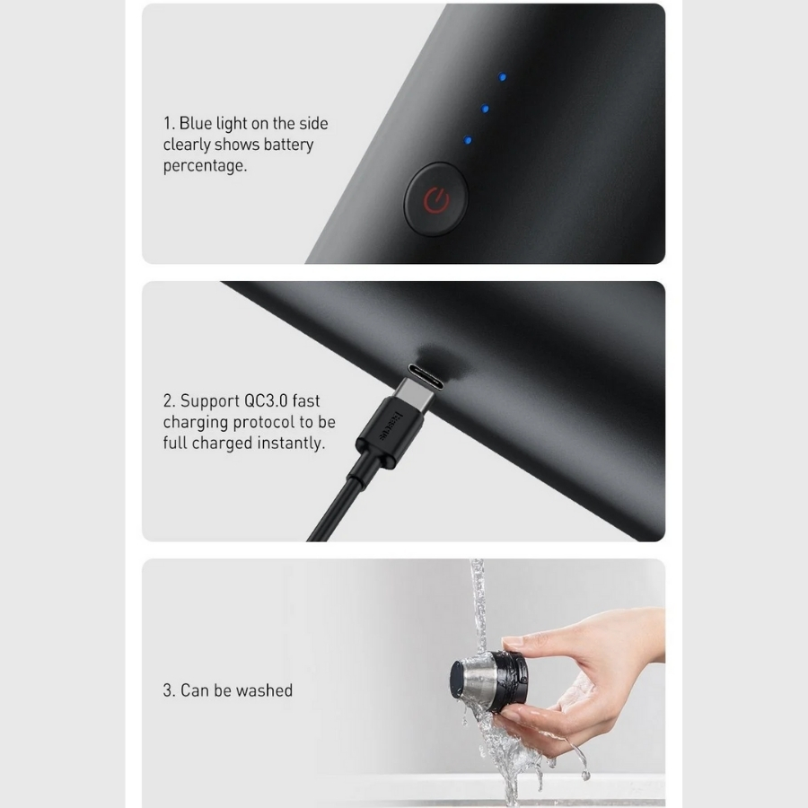 Máy hút bụi pin sạc cầm tay Baseus A3 Car Vacuum Cleaner LVC002-15