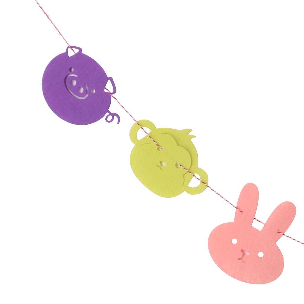 Cute Animal Bunting Banner Birthday Christening Party Hanging Decoration