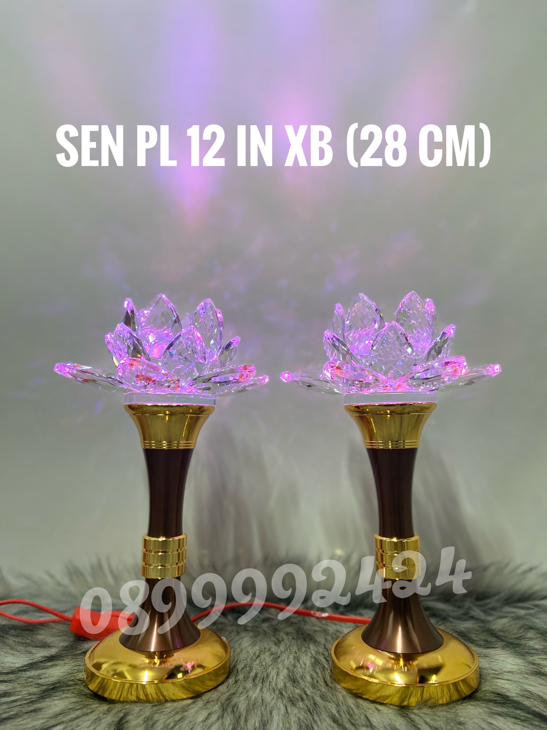 ĐÈN THỜ PHA LÊ CAO CẤP SEN 12 IN XI BÓNG 1 CẶP