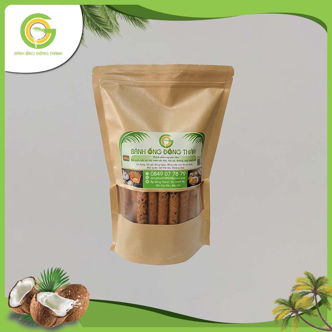 Bánh ống Đông Thành thơm ngon - Bánh ống xứ dừa dạng túi - Đặc sản Bến Tre túi bánh ống dừa