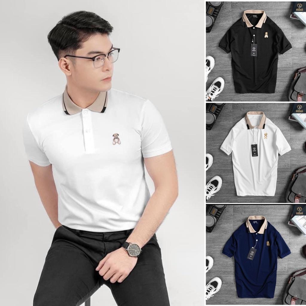 Áo thun nam polo thêu gấu basic cổ bẻ cao cấp vải POLY CÁ SẤU dày dặn thoáng mát trẻ trung năng động - SU 260