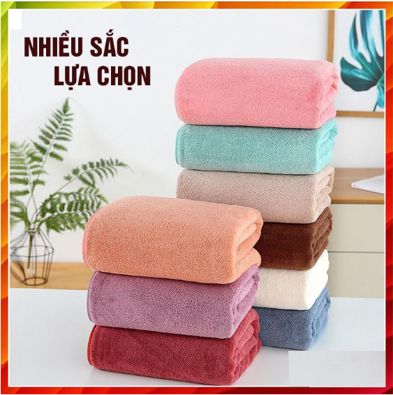 Khăn tắm lông cừu hàn quốc cao cấp 70x140 cm chất bông siêu mềm mịn thấm nước cực nhanh GD389-KhanHQ-Ktam (giao màu ngẫu nhiên)