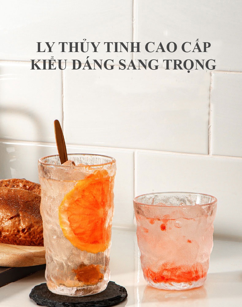 Ly Thủy Tinh Kiểu Dáng Sang Trọng Dạng Vân